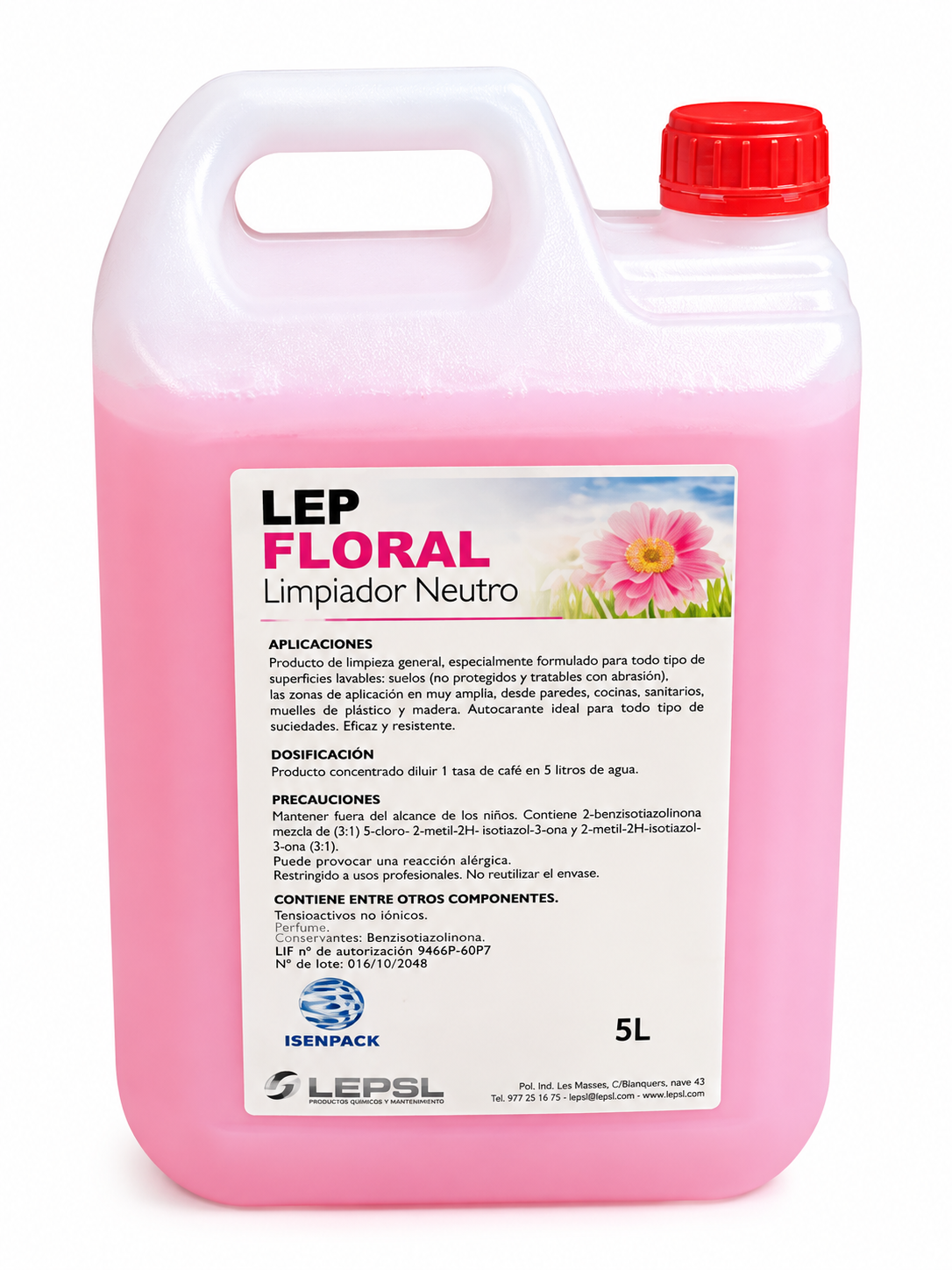 Fregasuelos floral – Garrafa de 5 L, RepoClean