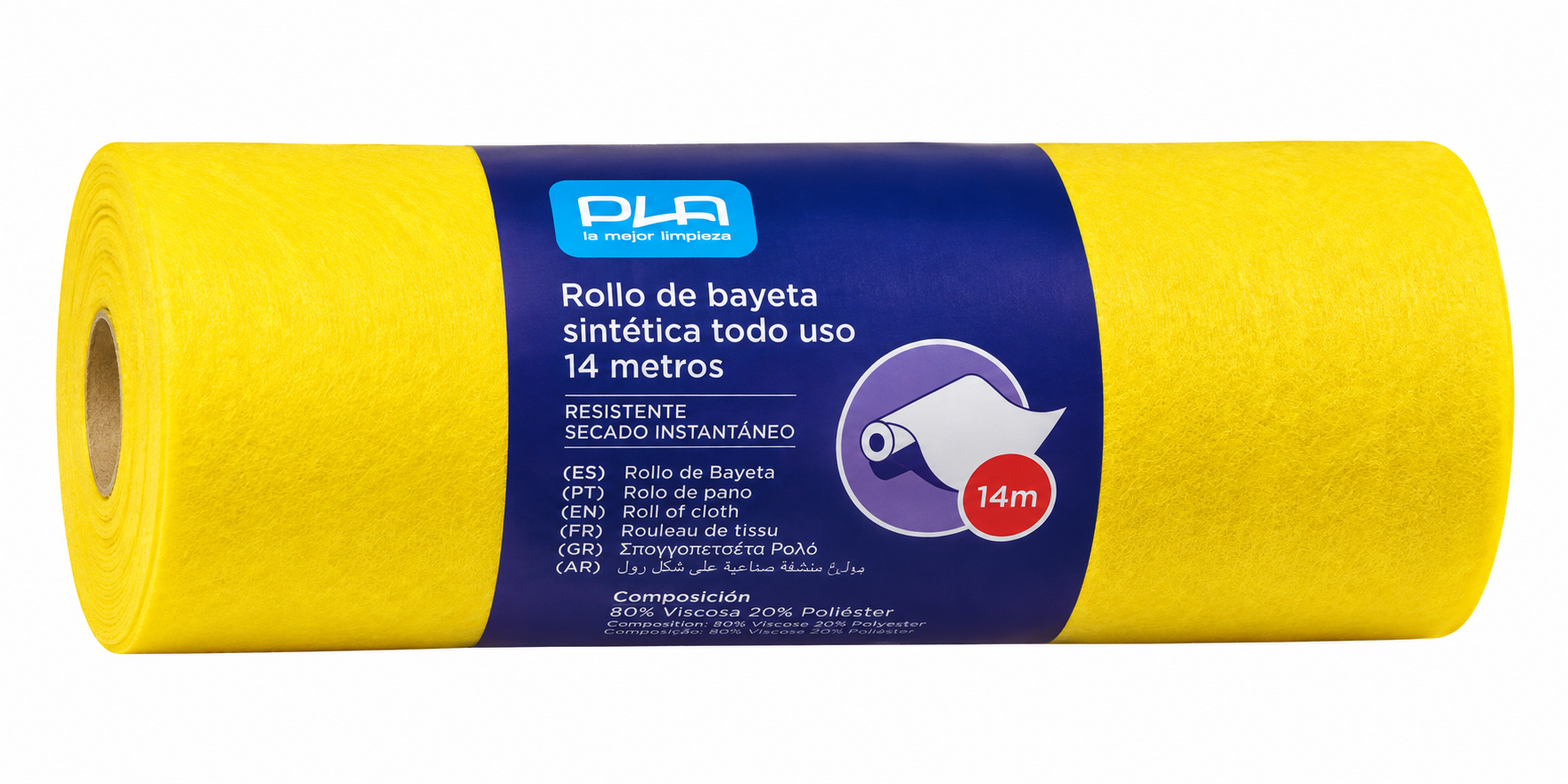 Rollo de bayeta sintética amarillo – 1 rollo de 14 m × 36 cm, RepoClean