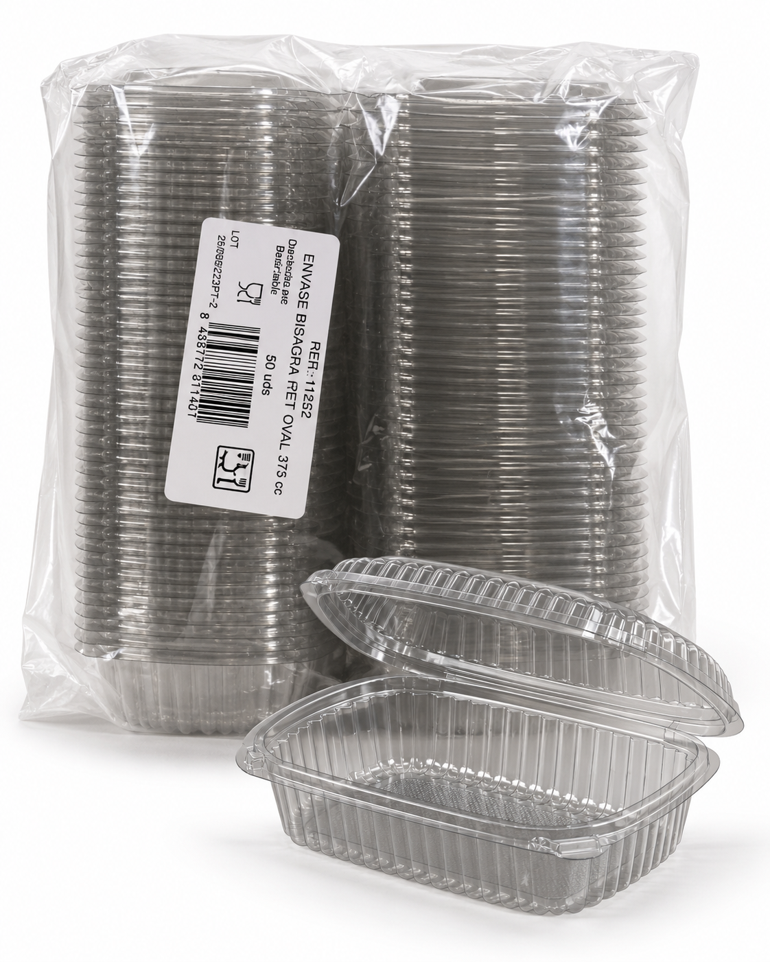 Ensaladera MICRO 1.000 cc con tapa – MICRO · 1.000 cc · 50 unidades con tapa · Apta para microondas, RepoClean